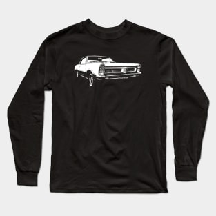 1965 Pontiac GTO - stylized white on dark background Long Sleeve T-Shirt